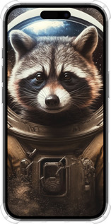 Силикон с усиленными углами чехол Raccoon austronaut для Apple iPhone 16 - 5581sp-3709 изображение 