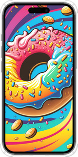 Силикон с усиленными углами чехол Пончик радуга для Apple iPhone 16 - 5584sp-3709 изображение 