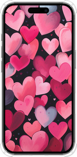 Силіконовий протиударний с посиленими кутами чехол Сердечка 4 для Apple iPhone 16 - 5662sp-3709 изображение 