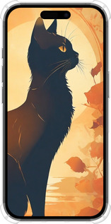 Силіконовий протиударний с посиленими кутами чехол Чорна кішка v2 для Apple iPhone 16 - 5830sp-3709 изображение 