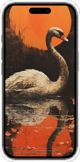 Силикон с усиленными углами чехол Лебедь для Apple iPhone 16 - 5964sp-3709 изображение 