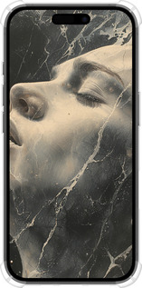 Силикон с усиленными углами чехол Мраморная женщина для Apple iPhone 16 - 6040sp-3709 изображение 