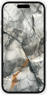 Силикон с усиленными углами чехол Серый мрамор для Apple iPhone 16 - 6041sp-3709 изображение 