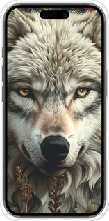 Силикон с усиленными углами чехол Волчий взгляд для Apple iPhone 16 - 6066sp-3709 изображение 