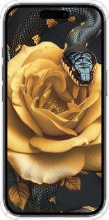 Силикон с усиленными углами чехол Black snake and golden rose для Apple iPhone 16 - 6068sp-3709 изображение 