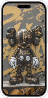 Силіконовий протиударний с посиленими кутами чехол Bronze kaws для Apple iPhone 16 - 6097sp-3709 изображение 