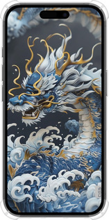 Силикон с усиленными углами чехол Водяной дракон для Apple iPhone 16 - 6113sp-3709 изображение 