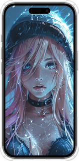 Силикон с усиленными углами чехол Аниме-дива под дождем для Apple iPhone 16 - 6120sp-3709 изображение 
