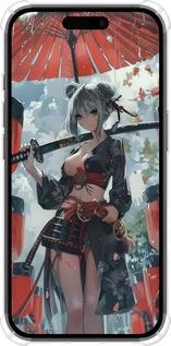 Силіконовий протиударний с посиленими кутами чехол Гейша-воїн для Apple iPhone 16 - 6124sp-3709 изображение 