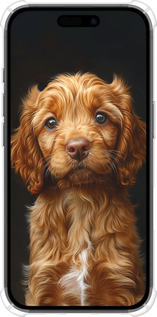Силикон с усиленными углами чехол Cocker spaniel на черном фоне для Apple iPhone 16 - 6137sp-3709 изображение 