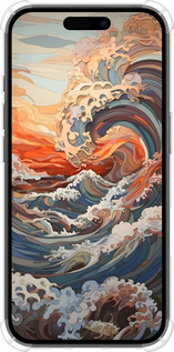 Силикон с усиленными углами чехол Арт волны для Apple iPhone 16 - 6324sp-3709 изображение 