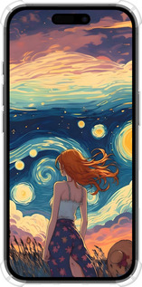 Силикон с усиленными углами чехол Девушка Арт для Apple iPhone 16 - 6325sp-3709 изображение 