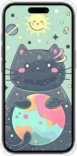 Силикон с усиленными углами чехол Милый котик для Apple iPhone 16 - 6364sp-3709 изображение 