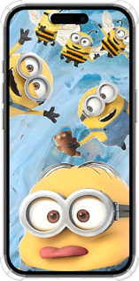 Силикон с усиленными углами чехол Миньоны для Apple iPhone 16 - 6386sp-3709 изображение 