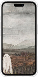 Силикон с усиленными углами чехол Одинокий призрак на фоне гор для Apple iPhone 16 - 6486sp-3709 изображение 