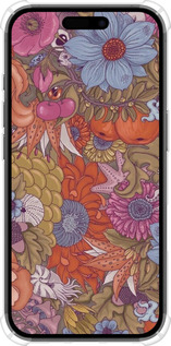 Силикон с усиленными углами чехол Абстрактные цветы для Apple iPhone 16 - 6526sp-3709 изображение 