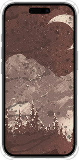 Силикон с усиленными углами чехол С изображением лунного пейзажа в ночном лесу для Apple iPhone 16 - 6546sp-3709 изображение 