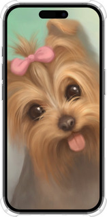 Силикон с усиленными углами чехол Нарисованный йоркширский терьер для Apple iPhone 16 - 928sp-3709 изображение 