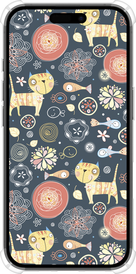 Силикон с усиленными углами чехол Котята v4 для Apple iPhone 16 - 1224sp-3709 изображение 