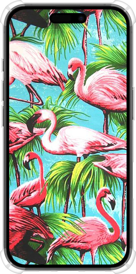 Силіконовий протиударний с посиленими кутами чехол Tropical background для Apple iPhone 16 - 4016sp-3709 изображение 