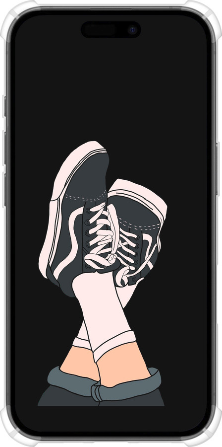 Силикон с усиленными углами чехол Кеды для Apple iPhone 16 - 4265sp-3709 изображение 