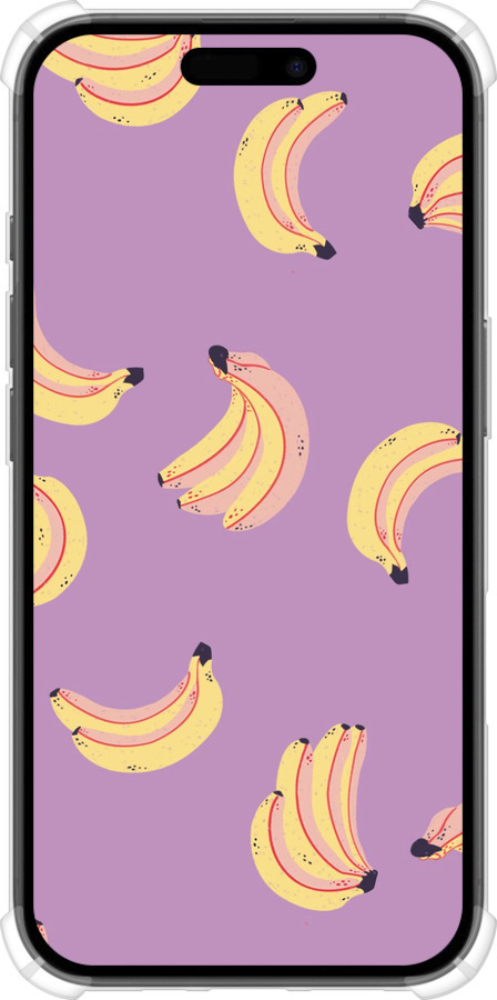Силикон с усиленными углами чехол Бананы для Apple iPhone 16 - 4312sp-3709 изображение 