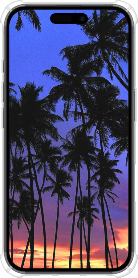 Силикон с усиленными углами чехол Пальмы для Apple iPhone 16 - 4324sp-3709 изображение 