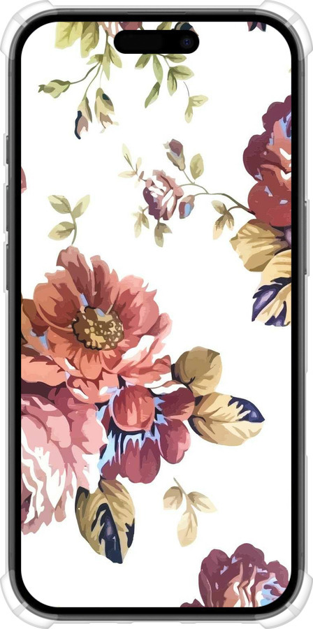 Силикон с усиленными углами чехол Vintage flowers для Apple iPhone 16 - 4333sp-3709 изображение 