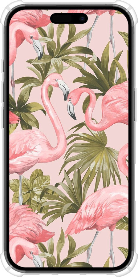 Силикон с усиленными углами чехол фламинго 2 для Apple iPhone 16 - 4360sp-3709 изображение 