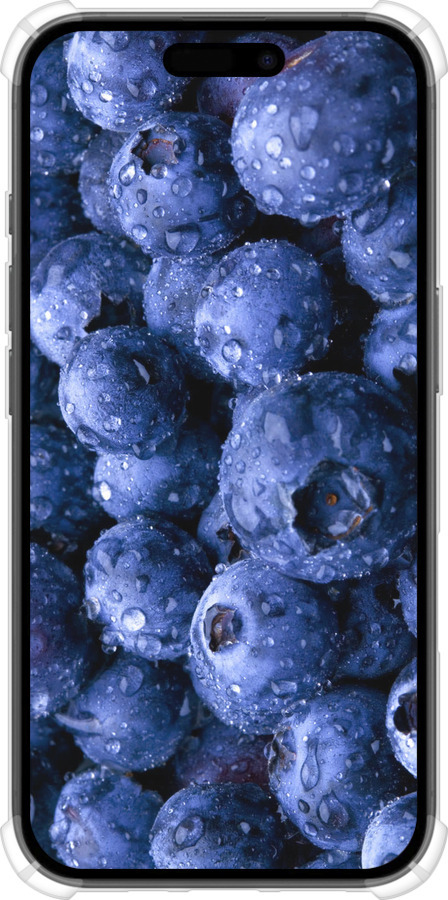 Силикон с усиленными углами чехол Голубика для Apple iPhone 16 - 4459sp-3709 изображение 