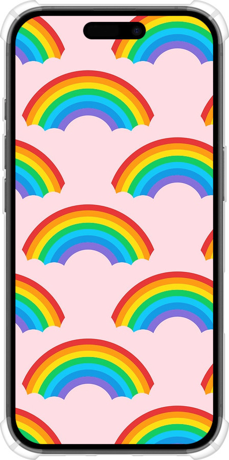 Силіконовий протиударний с посиленими кутами чехол Rainbows для Apple iPhone 16 - 4478sp-3709 изображение 