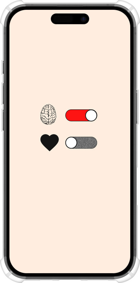 Силіконовий протиударний с посиленими кутами чехол Любов і розум для Apple iPhone 16 - 4553sp-3709 изображение 