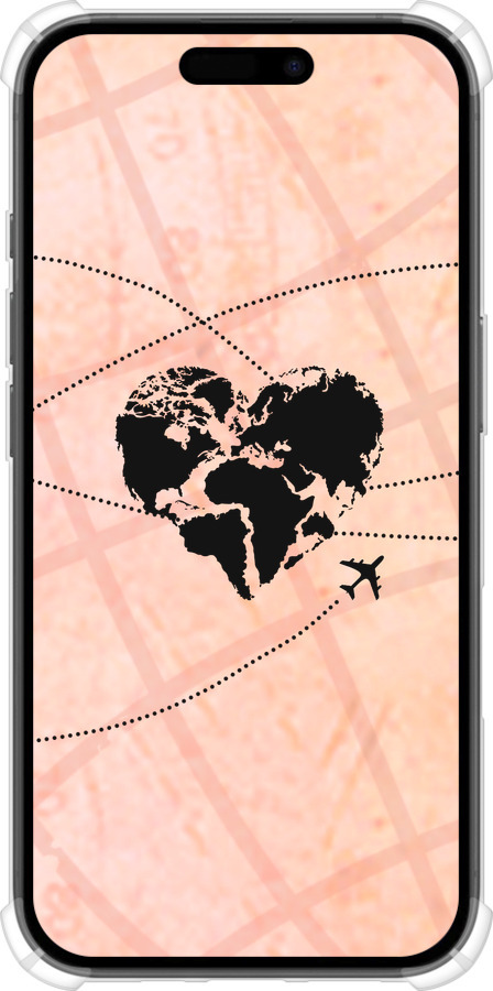 Силіконовий протиударний с посиленими кутами чехол Подорожуй для Apple iPhone 16 - 4607sp-3709 изображение 