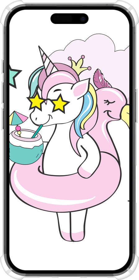 Силикон с усиленными углами чехол Crown Unicorn для Apple iPhone 16 - 4660sp-3709 изображение 