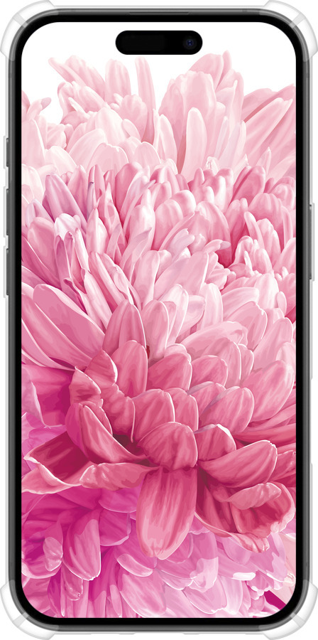 Силикон с усиленными углами чехол Хризантема для Apple iPhone 16 - 4666sp-3709 изображение 