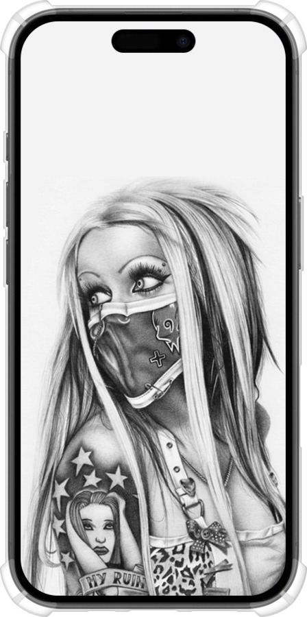Силикон с усиленными углами чехол Biohazard  8 для Apple iPhone 16 - 4824sp-3709 изображение 