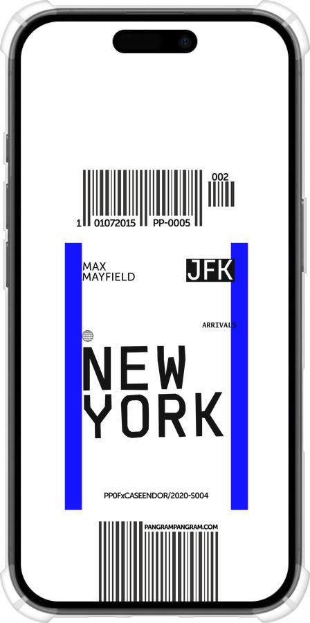 Силикон с усиленными углами чехол New York для Apple iPhone 16 - 4861sp-3709 изображение 