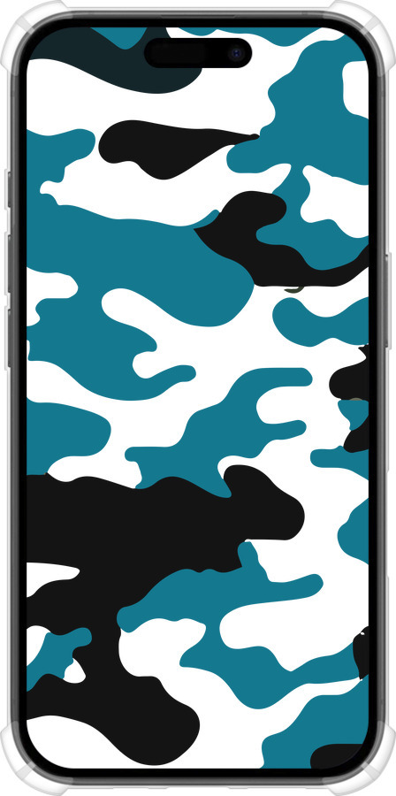 Силикон с усиленными углами чехол Камуфляж прозрачный фон для Apple iPhone 16 - 4877sp-3709 изображение 