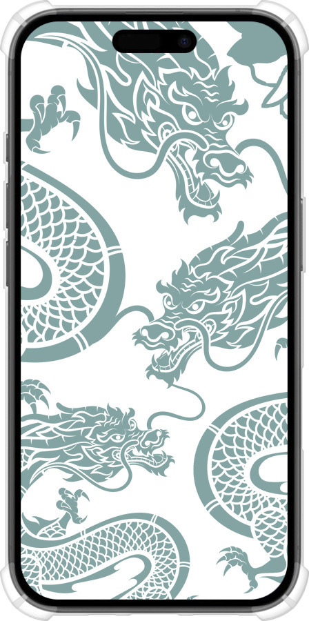 Силикон с усиленными углами чехол Дракон для Apple iPhone 16 - 5476sp-3709 изображение 