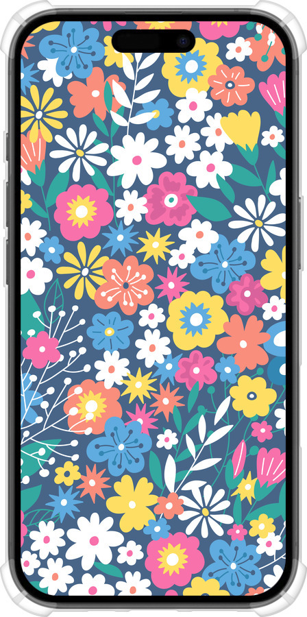 Силикон с усиленными углами чехол Цветочный фон v4 для Apple iPhone 16 - 5494sp-3709 изображение 