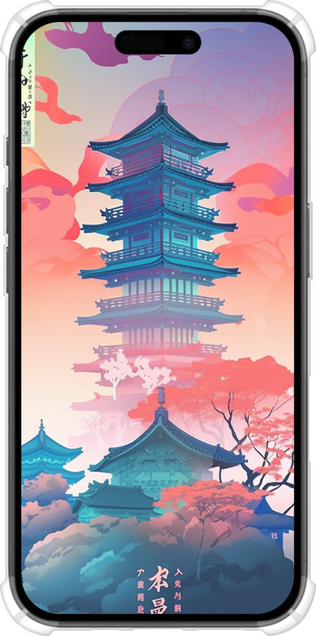 Силикон с усиленными углами чехол Япония монастырь для Apple iPhone 16 - 5590sp-3709 изображение 