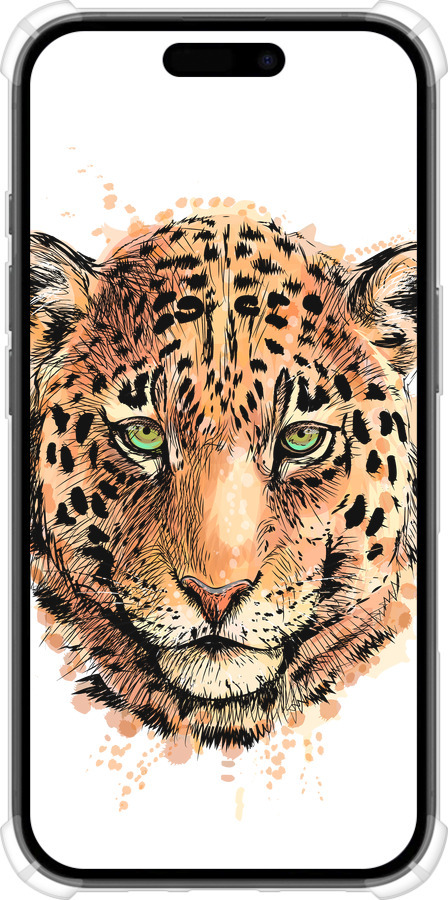 Силикон с усиленными углами чехол Леопард v2 для Apple iPhone 16 - 5606sp-3709 изображение 