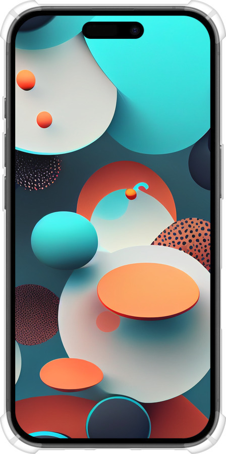 Силикон с усиленными углами чехол Горошек абстракция для Apple iPhone 16 - 5608sp-3709 изображение 