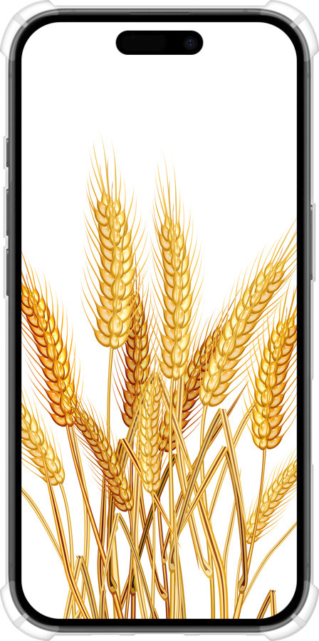 Силіконовий протиударний с посиленими кутами чехол Колоски пшениці для Apple iPhone 16 - 5866sp-3709 изображение 