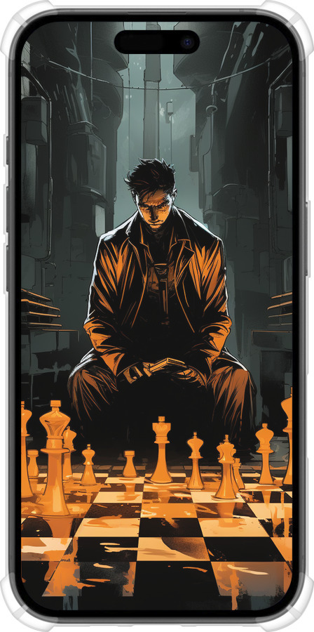 Силикон с усиленными углами чехол Шахматы для Apple iPhone 16 - 5951sp-3709 изображение 