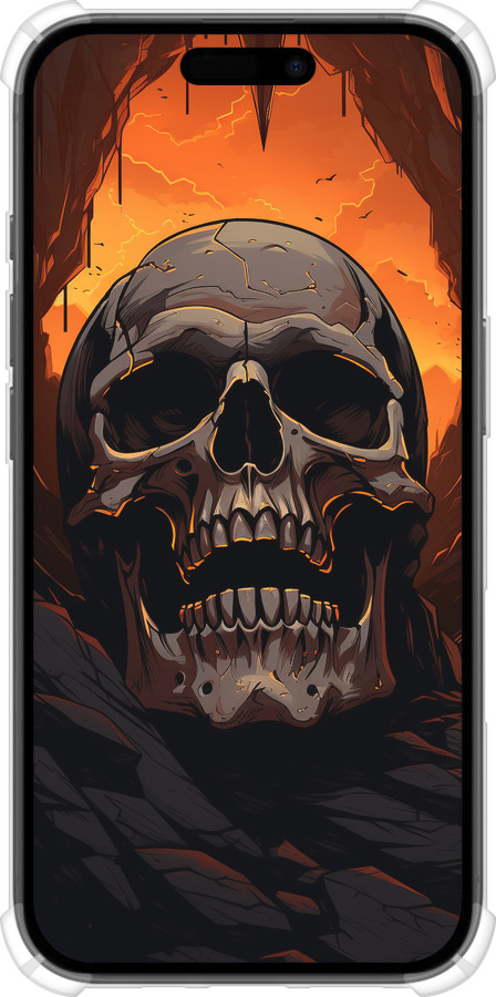 Силикон с усиленными углами чехол Череп в пещере для Apple iPhone 16 - 5959sp-3709 изображение 