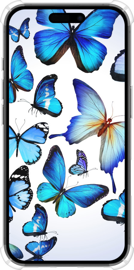 Силикон с усиленными углами чехол Бабочки для Apple iPhone 16 - 6023sp-3709 изображение 
