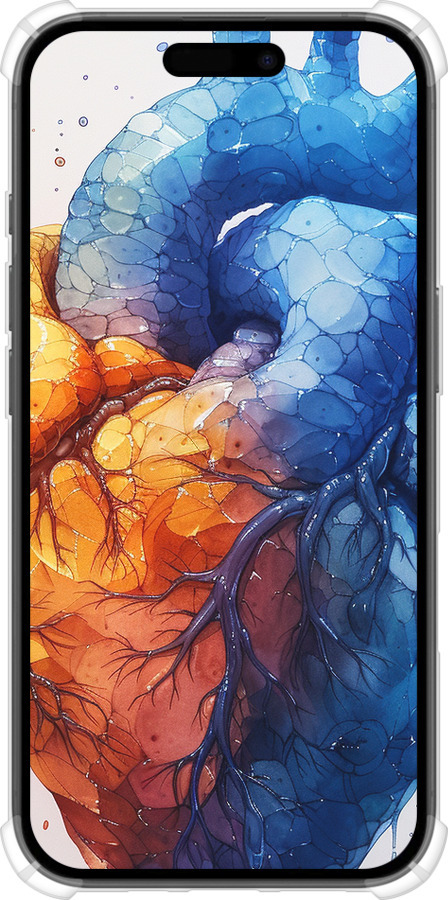 Силикон с усиленными углами чехол Арт-сердце для Apple iPhone 16 - 6034sp-3709 изображение 