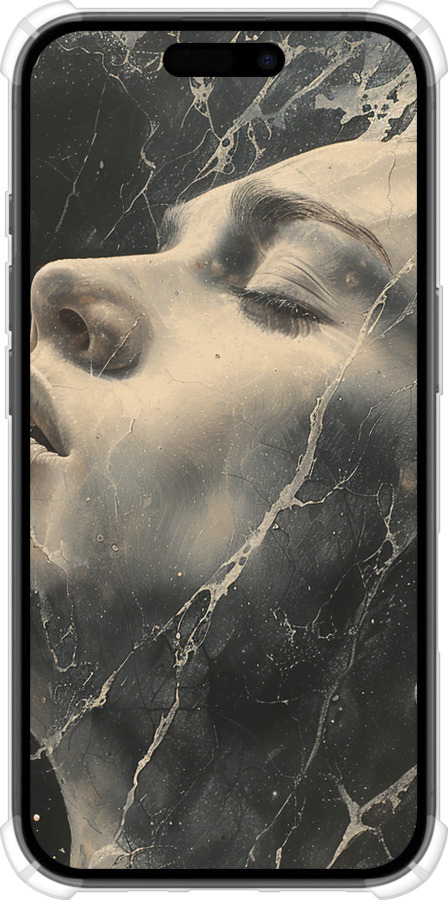 Силикон с усиленными углами чехол Мраморная женщина для Apple iPhone 16 - 6040sp-3709 изображение 