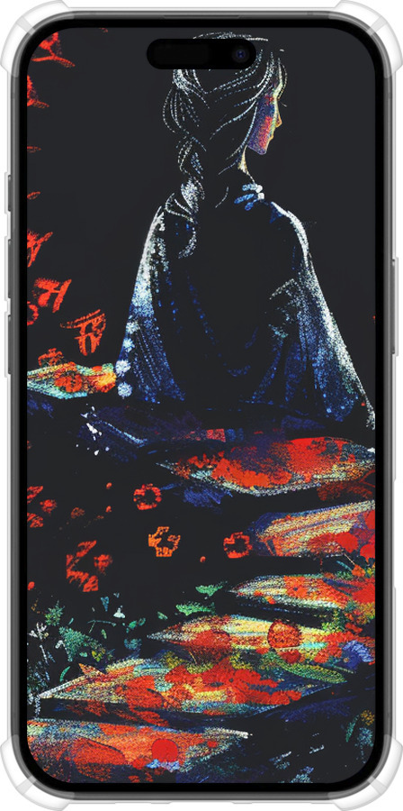 Силіконовий протиударний с посиленими кутами чехол Мрійлива дівчина для Apple iPhone 16 - 6042sp-3709 изображение 